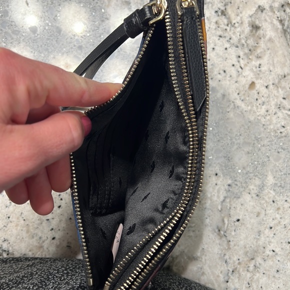 KATE SPADE Double Zip Wristlet Floral Medium navy blue - Picture 9 of 16